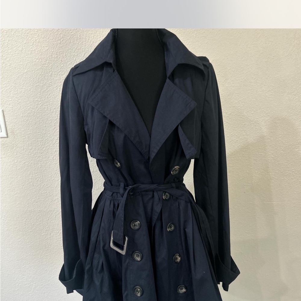 2B Bebe Navy Trench Coat
